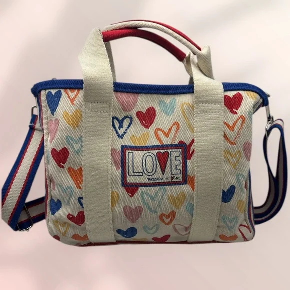 Brighton Red, White, & You Canvas Mini Tote EUC - Picture 1 of 9